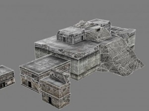 chicchen itza temple destroyed 6 buildings types 3D Model