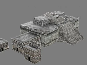 chicchen itza temple destroyed 6 buildings types 3D Model