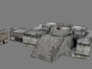 chicchen itza temple destroyed 6 buildings types 3D Model