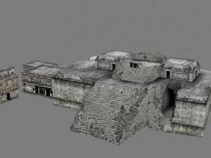 chicchen itza temple destroyed 6 buildings types 3D Model