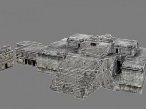 chicchen itza temple destroyed 6 buildings types 3D Model