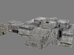 chicchen itza temple destroyed 6 buildings types 3D Model