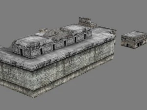 chicchen itza temple destroyed 6 buildings types 3D Model