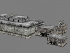 chicchen itza temple destroyed 6 buildings types 3D Model