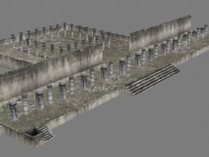 chicchen itza temple destroyed 6 buildings types 3D Model