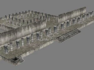 chicchen itza temple destroyed 6 buildings types 3D Model
