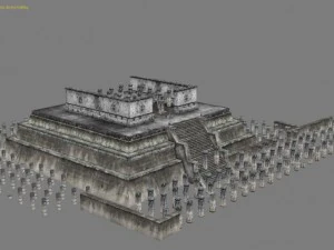 chicchen itza temple destroyed 6 buildings types 3D Model