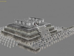 chicchen itza temple destroyed 6 buildings types 3D Model