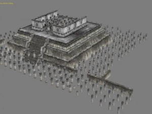 chicchen itza temple destroyed 6 buildings types 3D Model