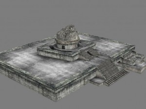 chicchen itza temple destroyed 6 buildings types 3D Model