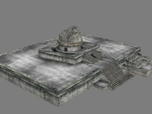chicchen itza temple destroyed 6 buildings types 3D Model