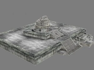 chicchen itza temple destroyed 6 buildings types 3D Model