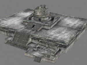 chicchen itza temple destroyed 6 buildings types 3D Model