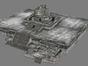 chicchen itza temple destroyed 6 buildings types 3D Model
