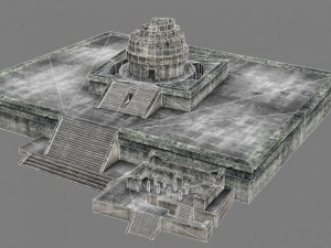 chicchen itza temple destroyed 6 buildings types 3D Model