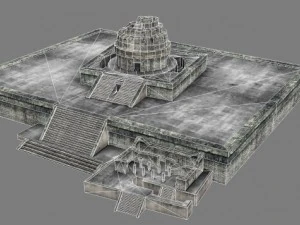 chicchen itza temple destroyed 6 buildings types 3D Model