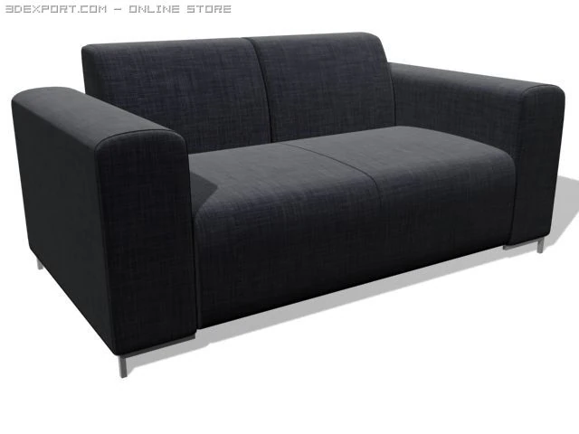 couch 2 seats 3D Model .c4d .max .obj .3ds .fbx .stl .blend 