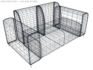 couch 2 seats Modèle 3D