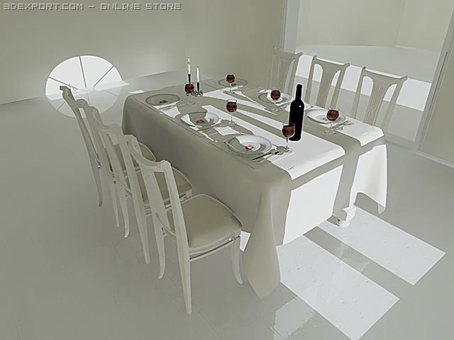 diningtable 3D Model .c4d .max .obj .3ds .fbx .stl .blend 