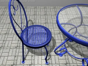 ブルーのテーブルセット 3Dモデル