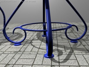 blue table set 3D Model
