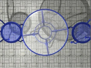ブルーのテーブルセット 3Dモデル