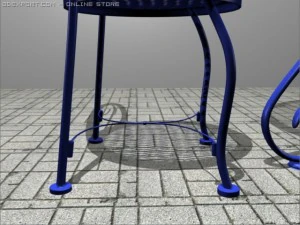 ブルーのテーブルセット 3Dモデル