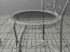 blue table set 3D Model