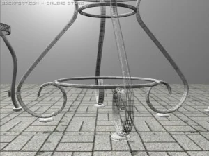 ブルーのテーブルセット 3Dモデル