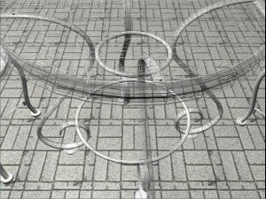 blue table set 3D Model
