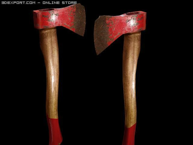 red axehatchet 3D Model .c4d .max .obj .3ds .fbx .stl .blend 