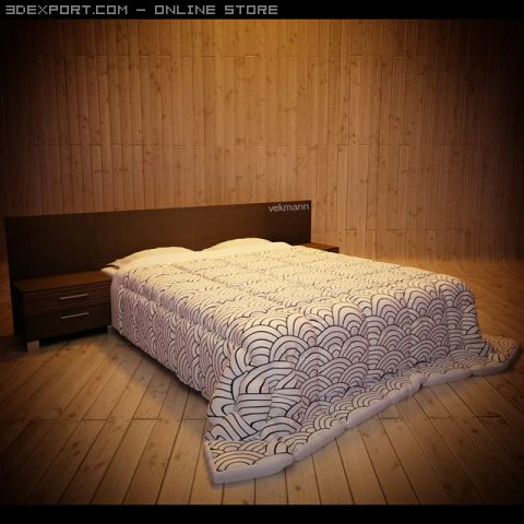 bed 3D Model .c4d .max .obj .3ds .fbx .stl .blend 