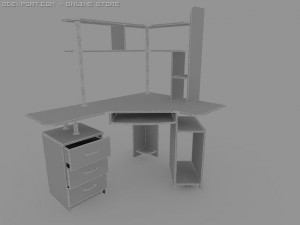 computer table 3D-Modell