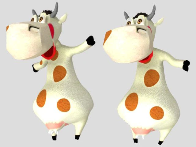 dancing white  cow 3D Model .c4d .max .obj .3ds .fbx .stl .blend 