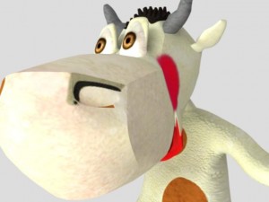 dancing white  cow Modelo 3D
