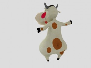 dancing white  cow Modelo 3D