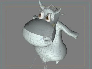 dancing white  cow 3D Model