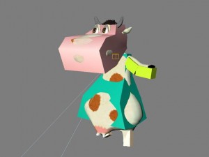 dancing white  cow Modelo 3D