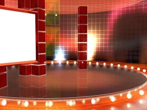 virtual studio with a rotating volumetric light 3D Model