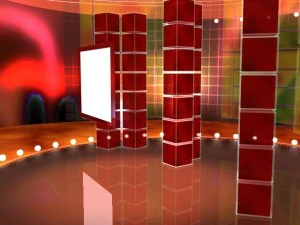 virtual studio with a rotating volumetric light 3D Model