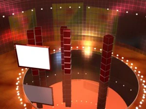 virtual studio with a rotating volumetric light 3D Model