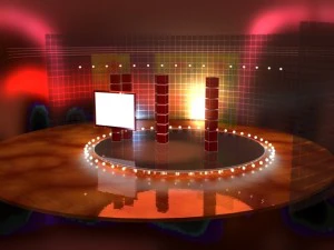 virtual studio with a rotating volumetric light 3D Model