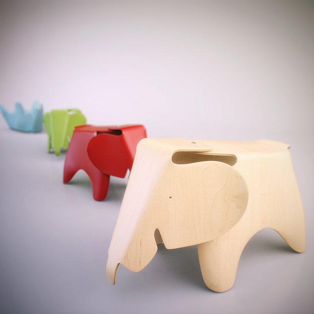 plywood elephant eames Model 3D .c4d .max .obj .3ds .fbx .stl .blend 