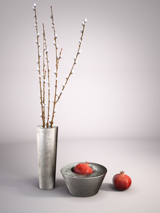 vases with granatum Model 3D .c4d .max .obj .3ds .fbx .stl .blend 