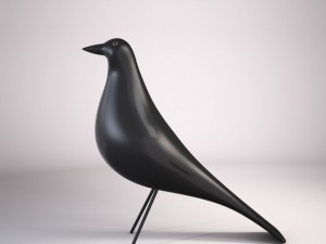 eames black wooden bird 3D Model