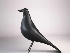 eames p&aacute;ssaro de madeira preto Modelo 3D