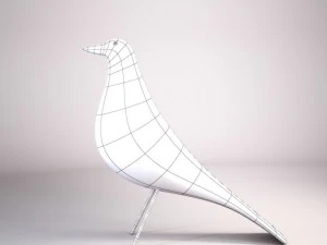 eames black wooden bird 3D Model