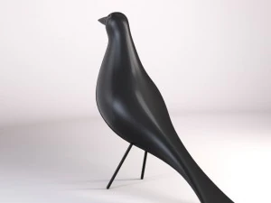 eames black wooden bird 3D Model