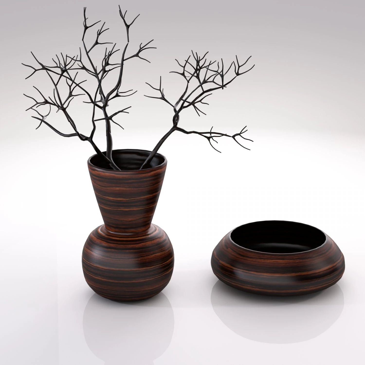 vaze and bowl 3D Model .c4d .max .obj .3ds .fbx .stl .blend 