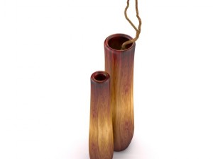 floor wooden vase 3D-Modell